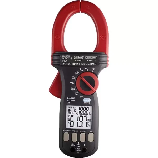 Kusam-Meco Dual Display TRMS Clamp-On Multimeter with VFD EF-Detection 2000A AC/DC, KM 2777 – Professional Electrical Testing Instrument