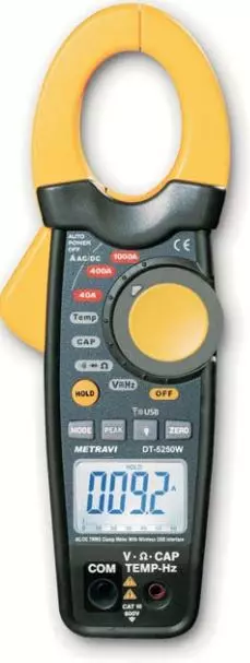 Metravi Professional DT-5250W Digital AC/DC Clamp Meter True RMS 1000 A 600 V