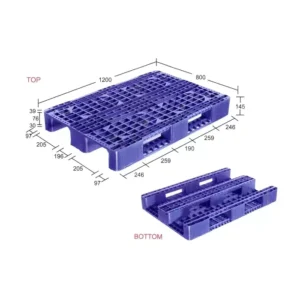 SUPREME 1200x800x145 mm SIM 1280145 PDSS EXP Blue Plastic Pallet