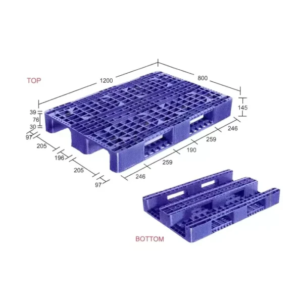 SUPREME 1200x800x145 mm SIM 1280145 PDSS EXP Blue Plastic Pallet