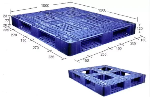 SUPREME 1200x1000x120 mm SIM 1210120 PDD LW Blue Plastic Pallet