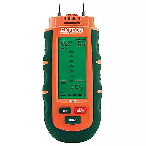 EXTECH 0 to 100 Digital Pin Moisture Meter -40 to 158 150 Dual Graphical LCD With Analog Bargraph