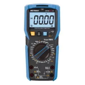 Metravi True-RMS Digital Multimeter Backlit LCD Display Blue & Black, Metrasafe-10