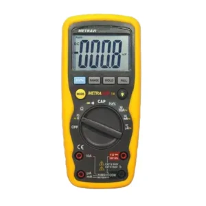 Metravi Professional Digital Multimeter Backlit LCD Display Yellow & Black, Metrasafe-14
