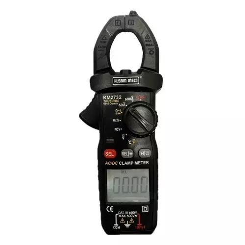 Kusam-Meco 3-5/6 Digits  Digital Clampmeter 6000 Counts 600A AC/DC, KM 2732 – Professional Electrical Testing Instrument