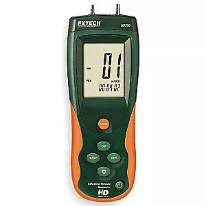 Extech Handheld Manometer 0 to 55.40 In WC