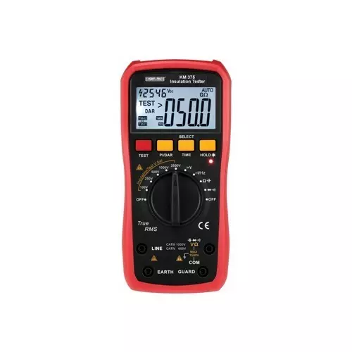 Kusam-Meco 1500V AC/DC TRMS 2.5KV Digital Insulation Resistance Tester + Digital Multimeter, KM-375 – Professional Electrical Testing Instrument