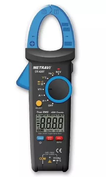 Metravi Professional DT-425T Digital AC/DC Clamp Meter 40 - 600A