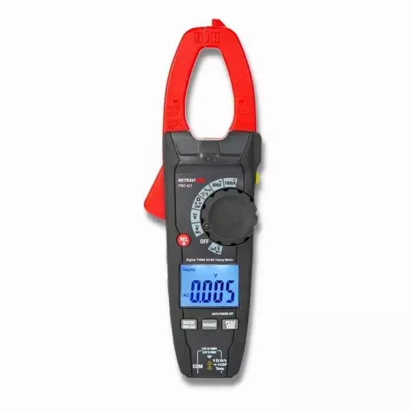 Metravi AC/DC Digital Clamp Meter with VFD ±2.5% Grey & Pink, PRO 421