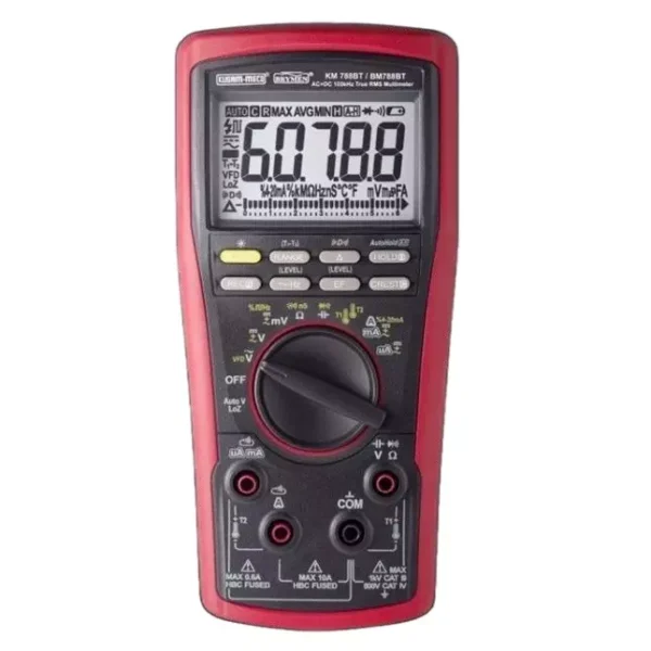 Kusam-Meco TRMS Digital Multimeter 4-5/6 Digits, 60,000 Counts, Backlit LCD Bluetooth Connectivity 3 x AAA Batteries, KM-788BT – Professional Electrical Testing Instrument