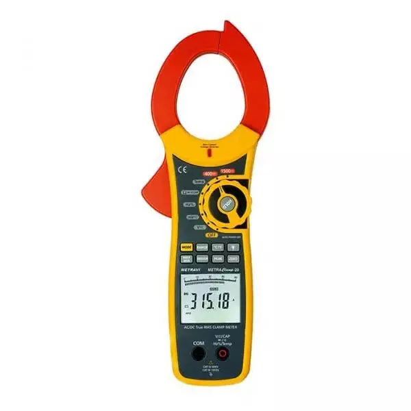 Metravi AC/DC Digital Clamp Meter 52 mm Black & Red & Yellow, METRACLAMP-20