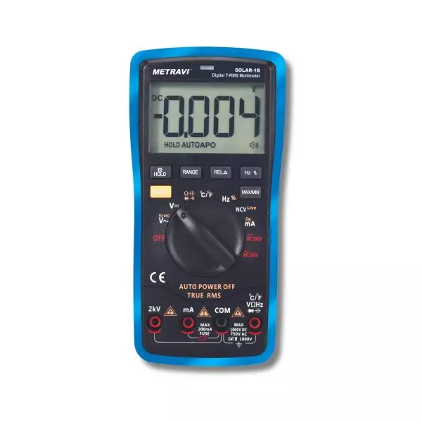 Metravi True-RMS Digital Multimeter 6000 (3.5/6) bit automatic polarity LCD display, SOLAR-1B