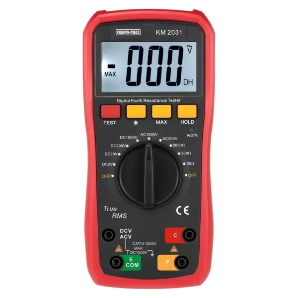 Kusam-Meco Digital Earth Resistance Tester (1500V DC/1000V AC), KM 2031 – Professional Electrical Testing Instrument