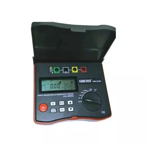 Kusam-Meco 2/3/4 Wire Digital Earth Resistance Tester With Soil Resistivity (20.9KΩ), KM 2040 – Electrical Testing Instrument