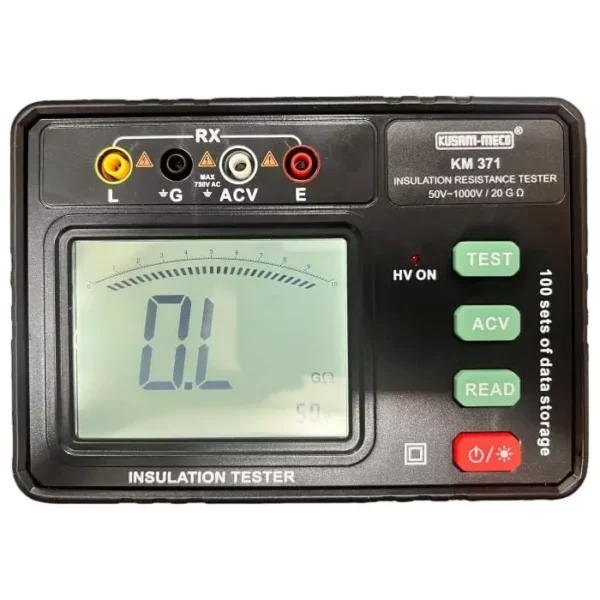 Kusam-Meco 1 KV Digital Insulation Resistance Tester 1999 100 Sets Counts Range upto 20GΩ, KM-371 – Professional Electrical Testing Instrument
