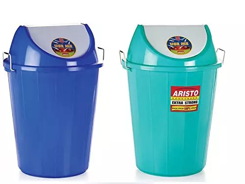 ARISTO 32 L Plastic Swing-Lid Dustbins - Pack of 2