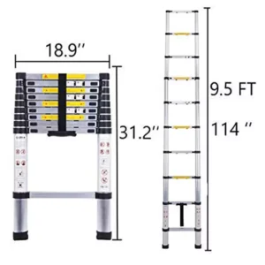 BIGAPPLE 150 Kg Aluminium Telescopic Ladder with Adjustable Height