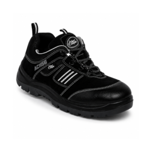Allen Cooper AC1156 Suede Leather Steel Toe Black Work Safety Shoes