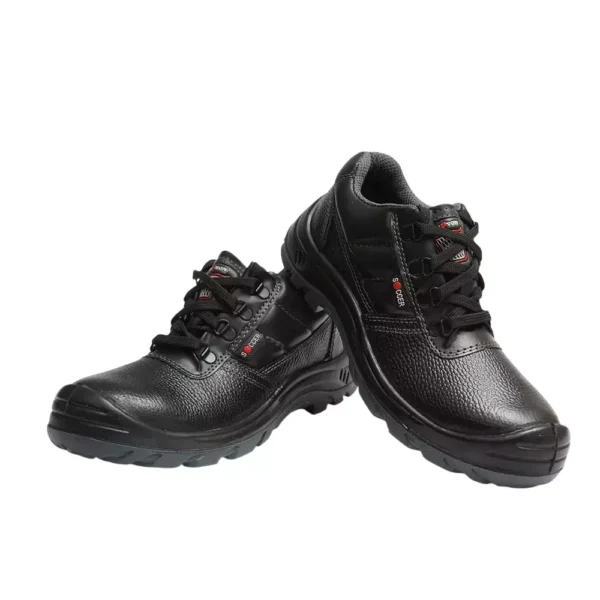 Hillson Soccer Black Mid-Ankle Steel Toe Dual-Density Safety Shoes - UK 6 to 10