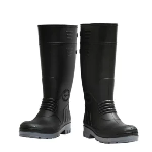 Hillson Torpedo Black-Grey 15 Inch Hard PVC Safety Gumboots - UK 9