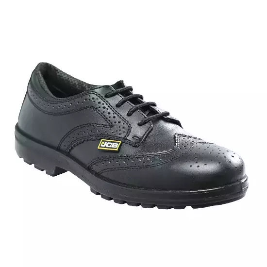 JCB Executive Grain Leather Steel Toe Industrial Safety Shoes - UK 5 to 11