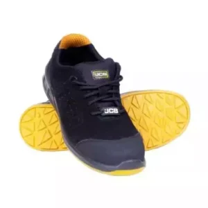 JCB Vent Black Leather Low-Ankle Steel Toe Double-Density Safety Shoes - UK 7 to 11