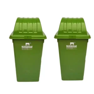 Nilkamal 100 L Plastic Dome-Lid Dustbins - Pack of 2