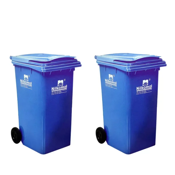 Nilkamal WB-240 240 L Plastic Wheeled Dustbins - Pack of 2