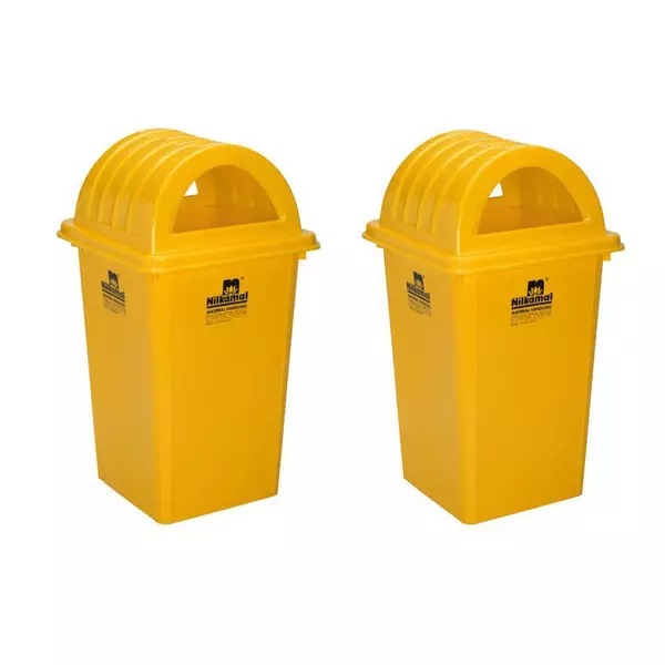 Nilkamal RFLB100L1 100 L Plastic Dome-Lid Dustbins - Pack of 2
