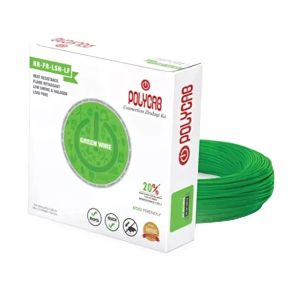 Polycab 2.5 Sq.mm 1 Core HR-FRLS-H-LF Green Wire - 300 m