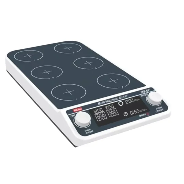 Remi MS-6 P 3 L Multiple Magnetic Stirrer, 6x500 ml, 50-1500 RPM with LCD Display