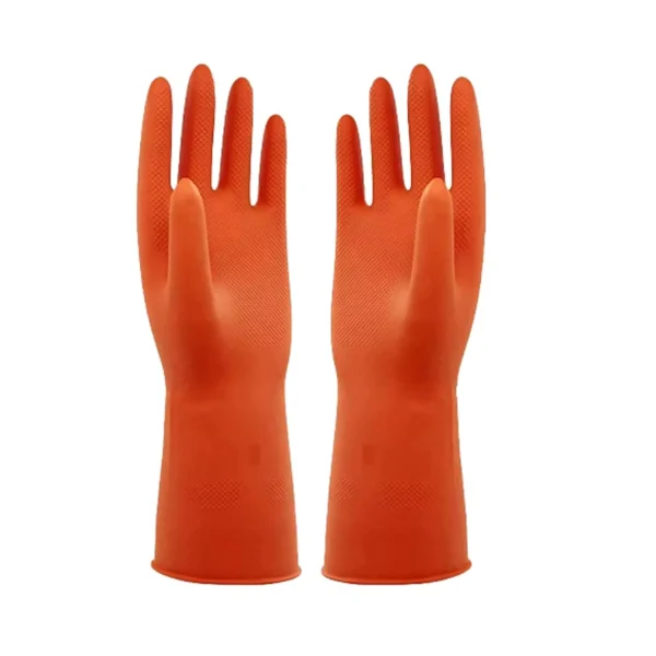 Robustt Waterproof Orange Rubber Gloves XL - Pack of 5 Pairs